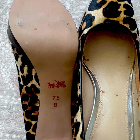 COACH Mohair Leopard Stiletto Heels - Picture 3 of 6